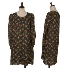 ジュンヤワタナベ コムデギャルソン デニムJUNYA WATANABE COMME des GARCONS レーヨンフラワープリントレイヤードワンピース チャコール赤白M