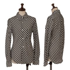 コムコム コムデギャルソンCOMME des GARCONS 製品洗いギンガムチェックシャツ 白黒S