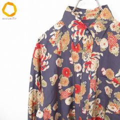 極美品 ETRO エトロ 総柄 花柄 長袖シャツ レッド系 マルチカラー