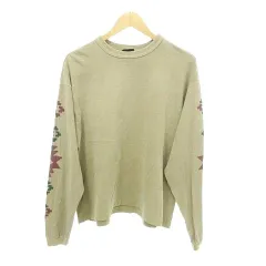 グラミチ GRAMICCI アームプリント Tシャツ 長袖 Sサイズ フェードベージュ ■TC