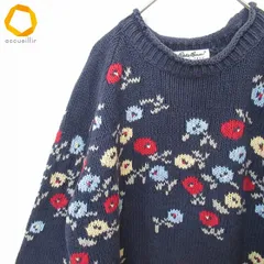 Eddie Bauer エディーバウアー ニット セーター 花柄 コットンニット リネン混 レディース [x995453]