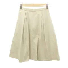 イネド INED スカート ひざ丈  無地 薄手 5 約XXS～XSサイズ ベージュ ■TC