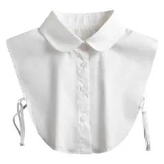 [UMIYI] つけ襟 レディース シャツつけ衿 角襟 シンプル シャツスタイル ボタンつけ襟 レイヤード 小物 アクセサリー 重ね着 無地 レギュラーカラー ベーシック OL 通勤 オフィス 就職 フォーマル おしゃれ ホワイト