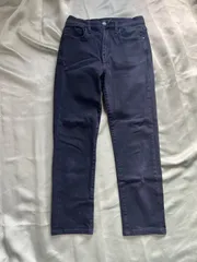 美品】ユニクロ ヒートテック ジーンズ 26(66cm) ブラック 裏起毛 ストレッチ