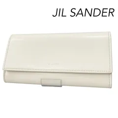 【新品・未使用】 JILSANDER  ジルサンダー  ロゴ刻印 レザー フラップ 長財布  ロングウォレット オフホワイト 財布のサムネイル