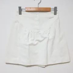美品 LOUIS VUITTON ルイヴィトン フロントボタン ミニスカート サイズ34 ホワイト レディース 古着 中古 USED