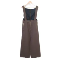 美品 AKANE UTSUNOMIYA アカネウツノミヤ チューブトップ一体型 サロペットパンツ オーバーオール 38 ブラウン ブラック レディース 古着 中古 USED