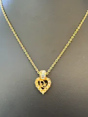 Christian Dior（クリスチャンディオール）Diorロゴ　ラインストーンネックレス