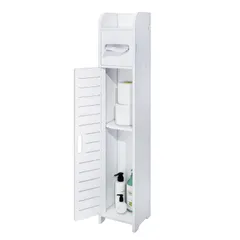 『大人気』 隙間収納 小物置き 省スペース 工具不要 ホワイト 組立簡単 スリム 便利 ペーパーホルダー トイレ収納 トイレットペーパーストッカーのサムネイル