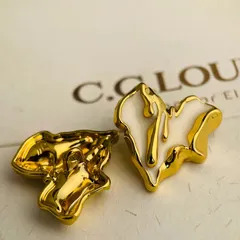 【2色展開】メタル ハートボタン 6個セット 23mm 裏足付き ゴールド 手芸 裁縫 パーツ リメイク 大人可愛い 艶感 メタルボタン 金属製 ニュアンスハート ハンドメイド 素材 シャンクボタン セーター コート ベージュ ライトブルー 華やか DIY