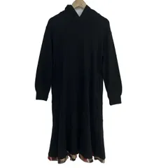 ブルーレーベルクレストブリッジ ワンピース サイズ36 S レディース美品  - 黒×マルチ 長袖/ロング/パーカーワンピ/チェック柄