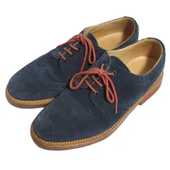 美品 SANDERS × TAKEO KIKUCHI サンダース タケオキクチ 別注 ウィングチップ ドレスシューズ 9413AS US8.5 26.5cm相当 ネイビー メンズ 古着 中古 USED
