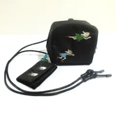 新品同様 OLEBOREBLA ALBEROBELLO オレボレブラ アルベロベロ ぶたさん刺繍 ショルダーポーチ ショルダーバッグ ブラック レディース 古着 中古 USED