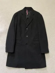 XL ユニクロ カシミア チェスターフィールド コート グレンチェック(クリーニングO)