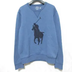 良品 POLO RALPH LAUREN ポロラルフローレン ポニー起毛 エンブロイダリー スウェットシャツ トレーナー 0200011568 S ブルー メンズ 古着 中古 USED