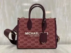 MICHAEL KORS マイケルコース ミレラ スモールショッパー キャンバス ショルダーバッグ バーガンディー 35F2G7ZC51