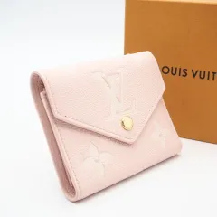 ★3日以内返品可★ 美品 LOUIS VUITTON ルイ・ヴィトン モノグラム アンプラント バイカラー ポルトフォイユ ヴィクトリーヌ M14229 三つ折り財布 ピンク ホワイト レザー レディース