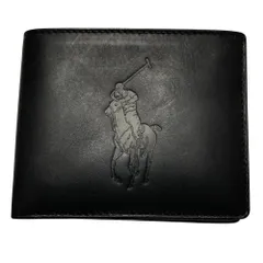 良品 Polo by Ralph Lauren ポロバイラルフローレン ビッグポニー レザーウォレット ブラック メンズ レディース 古着 中古 USED