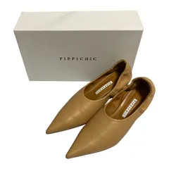 美品 PIPPICHIC ピッピシック  レザー ポインテッドトゥパンプス サイズ37 24.0cm相当 ベージュ レディース 古着 中古 USED