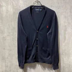 POLO RALPH LAUREN 刺繍ロゴカーディガン S ネイビー ポロラルフローレン 