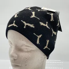 KO3868□PUMA ジャガード ニット キャップ ブラック アクリル×ウール 未使用タグ付き