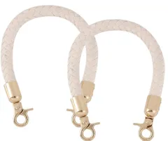 バッグ 持ち手 30cm 取っ手 交換 付け替え 修理 PUレザー (30cm, ホワイト)