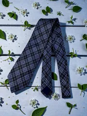 【極美品】ポールスミス ネクタイ ブルー ネイビー チェック 総柄 Paul Smith LONDON ハイブランド シルク100% ビジネス 冠婚葬祭 ジャガード