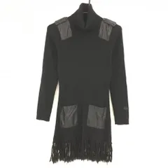 【超美品】カッパ ニットワンピース 黒 タートルネック ウール100％ レディース S ゴルフウェア Kappa