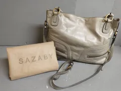 SAZABY サザビー ショルダーバッグ トートバッグ 2wayバッグ レザー 革 グレー 斜めがけ 内ポケット 付属品あり
