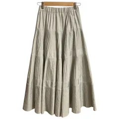 新品同様 25SS La boutique BonBon ラブティックボンボン プリーツ フレア 3段ティアードスカート サイズ36 グレー レディース 古着 中古 USED