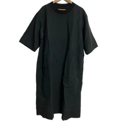 美品 MHL. Margaret Howell マーガレットハウエル DRY COTTON LINEN OP ワンピース サイズI ブラック レディース 古着 中古 USED