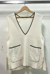 BALLSEY(TOMORROWLAND) ボールジィー トゥモローランド ミラノリブ Vネックチュニックベスト ベスト サイズS アイボリー 日本製