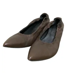 良品 25AW CORSO ROMA 9 コルソローマノーヴェ レザー ポインテッドトゥ ギャザーパンプス サイズ37 約23.5cm ブラウン  レディース 古着 中古 USED