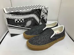  美品　VANS バンズ VN0A5FCAQ47 Skate Slip-on Black Denim スケートスリッポン　ブラックデニム　27.5cm ブラック721356