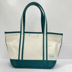 PORTER GIRL ポーターガール ボーイフレンドトート トートバッグ キャンバス ホワイト×グリーン 吉田カバン 希少カラー