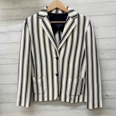 ルイ・フェロー独特の高品質で高級感のある麻のボーダーのジャケット 