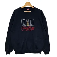 Champion /チャンピオン 00年代/00’s カレッジ刺繡 University of Dayton デイトン大学 スウェット トレーナー 長袖 フロント刺繡 袖刺繍 オーバーサイズ  クルーネック Honduras製 XLサイズ ネイビー