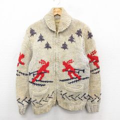 良品✨カナディアンセーター カウチンニット バイカラー アイス 