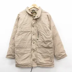 M/古着 エディーバウアー 長袖 ジャケット メンズ 90年代 90s ラグラン ロング丈 ベージュ 25dec27
