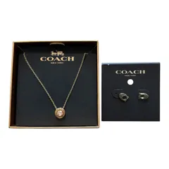  COACH コーチ ネックレス＆ピアス セット ゴールド 箱付き【RE360】