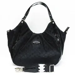 Y'SACCS イザック 2way ハンドバッグ ショルダーバッグ ドット ブラック レディース LF001-08-0218①