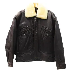 90s Wind Armor ウィンド アーマー G-1 フライトジャケット ボア レザージャケット ライダース 革ジャン ライナー取り外し可 ブラウン メンズ L ヴィンテージ  M0002-08-0218⑦