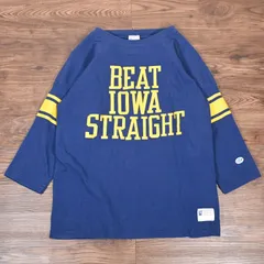 Champion　チャンピオン　フットボールシャツ　7分丈　ネイビー　小文字ランタグ　復刻　アメカジ　Mサイズ