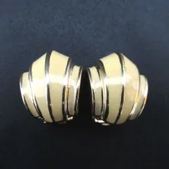 美品 Christian Dior クリスチャンディオール クリップ イヤリング GP ゴールドカラー×アイボリー レディース 古着 中古 USED