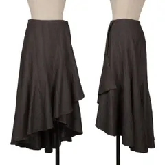 グレースコンチネンタルGRACE CONTINENTAL コットンポリシワ加工ラップスカート 茶36