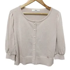 美品 Rene ルネ パールボタン シルクブレンド 五分袖 ニットカーディガン 6932710 サイズ34 ピンク レディース 古着 中古 USED