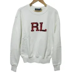 美品 POLO RALPH LAUREN ポロラルフローレン RLビーズ刺繍 スウェット シャツ トレーナー カットソー XXS ホワイト レディース 古着 中古 USED