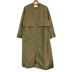 美品 22SS uncrave アンクレイヴ ウエスト ドローストリング ナイロン ノーカラーコート CMUVNM1251 サイズ1 ベージュ レディース 古着 中古 USED