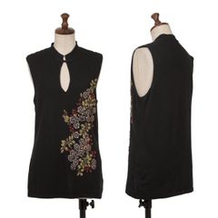 VIVIENNE TAM 花刺繍 ネットトップス ノースリーブ 黒 - メルカリ