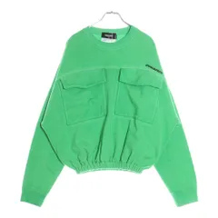 DSQUARED2 (ディースクエアード) 胸ポケットデザインプリント長袖スウェットトレーナー グリーン S75GU0474